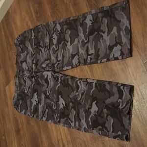 Big Dude Grey Camo Cargo Straight Leg Cotton Pants A34